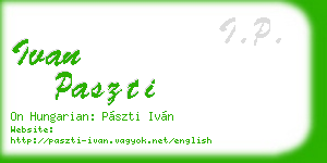 ivan paszti business card
